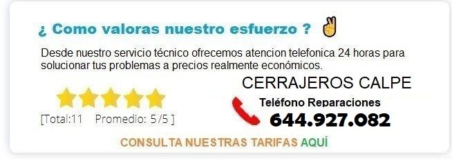 cerrajeros calpe precios